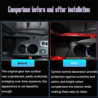 Custom Interior Accessories 2PCS for Chevrolet Camaro 2016 2017 2018 2019 2020 2021 2022 Red Carbon Fiber Center Console Cover Armrest Box Side Protection Sticker Decoration - size: Armrest box side cover
