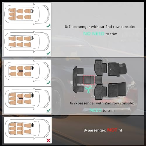 KARPAL Floor Mats for 2026 2025 2024 Mazda CX90 & CX90 PHEV (Only fit 6&7 Seats, Not for 8), All Weather TPE Custom Fit Floor Liners Car Mats Accessories, 1st & 2nd & 3rd Row - style: 2024-2026 | For Mazda CX90 | 1st & 2nd & 3rd Row