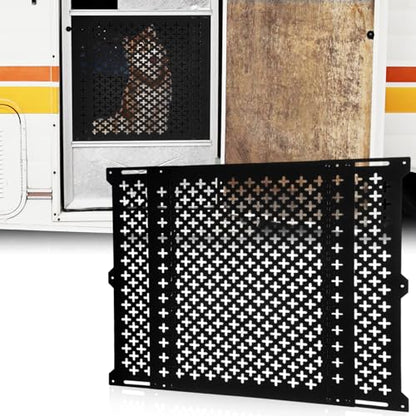 Gisafai RV Screen Door Protector for Dogs, 24 Inch High Adjustable RV Screen Door Guard Adjusts from 21''- 31.5'', Aluminum Alloy Protector Grille Defender for Camper, Black - size: 24 Inch High, style: Classic