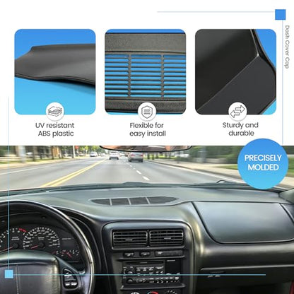 ECOTRIC Dash Cover Cap Compatible with 1997-2002 Camaro/Pontiac Firebird Dashboard Cover Bezel Overlay Black