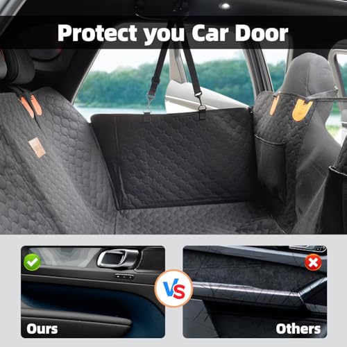 Dog Car Seat Cover for Back Seat.100% Waterproof Back seat Cover. 600D Heavy Duty Scratch Proof Nonslip Durable Soft Dog Hammock for Cars, Trucks and SUVs. Standard, Black - color: Black