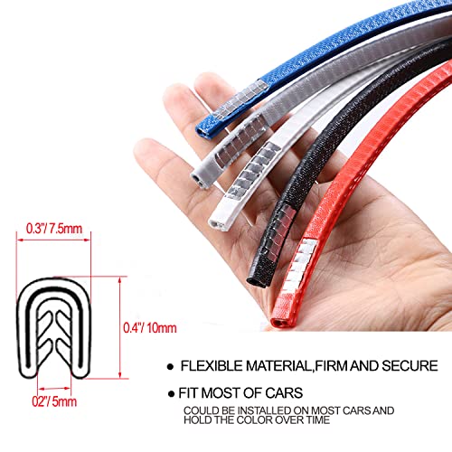 Car Door Edge Guards Black, 32.8Ft(10M) Car Door Edge Protector Rubber U Shape Edge Trim Universal Fit for Jeep Trucks Offroad SUV All Vehicles with Rubber Mallet(Black 32.8FT)