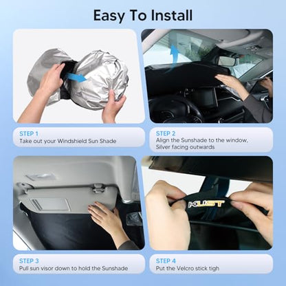 KUST Windshield Sun Shade for 2022-2024 2025 2026 Audi Q4 E-tron Etron Accessories Custom Fit Sunshade Sun Visor Protector Foldable Blocks UV Rays Keep Your Car Cooler - size: For | Audi Q4 E-tron 2022-presnet
