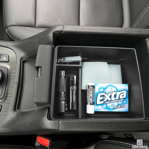 RUNROAD Center Console Organizer Compatible with GMC Acadia 2017-2023 Accessories, Insert Armrest Storage Tray Console Organizer Secondary Storage Box, Black