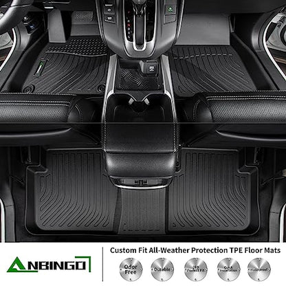 ANBINGO®Fit for Toyota RAV4 Floor Mats 2019-2025(Not Fit Hybrid) All Weather TPE Mats Custom Fit for Floor Liner for Toyota RAV 4 LE/XLE/Limited/TRD/Adventure Front and Rear 2 Row Car Mats,Black - size: SET-RAV4 2019-2025
