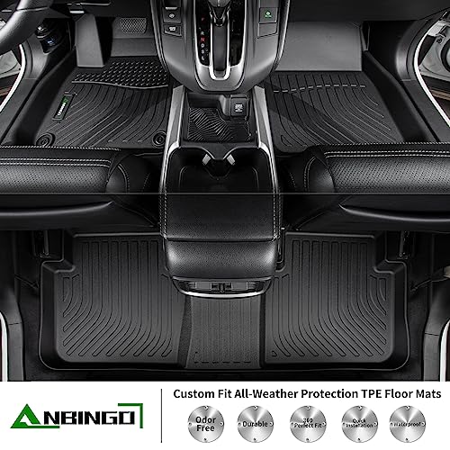 ANBINGO®Fit for Hyundai Santa Fe Hybrid Floor Mats 2021-2023/for Hyundai Santa Fe Plug-in Hybrid Car Mats 2022-2023 All Weather Mats for Santa Fe Hybrid TPE Car Rugs for Santa Fe PHEV Rubber Carpet - size: 21-23 Santa Fe Hybrid