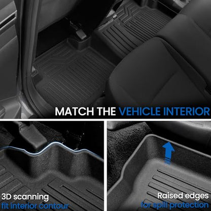 Floor Mats Set for Hyundai Tucson 2022-2025 2026 Gasoline Version (Not fit Hybrid), All Weather TPE Cargo Liner Backrest Mat Trunk Mat Door Sill Guards Accessories