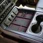 Console Organizer Compatible with 2014-2018 Chevy Silverado/GMC Sierra 1500 and 2015-2019 Silverado/Sierra 2500HD/3500HD Accessories Compartment Insert Tray - Full Console w/Bucket Seats ONLY - color: Red Trim