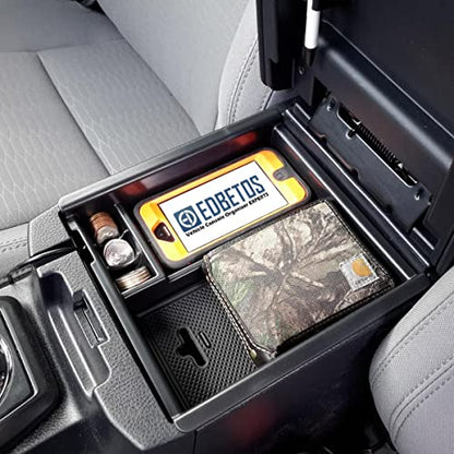 Center Console Accessory Organizer Compatible with Toyota Tacoma 2016-2019 2020 2021 2022 2023 ABS Material Armrest Box Insert Tray (Black Trim)