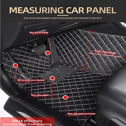 Add Personal Touch to Your Vehicle with IMEISH Customizable Logo Text Car Mats for 99% of vehiclesPads Protection Non-Slip Leather Floor Liners (Red Stripe) - color: Red stripe