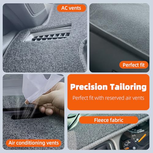 Dashboard Cover Dash Mat Fit for K-ia 2018-2014 Forte Forte5,2017-2014 Forte Koup,Car Dash Board Mat Anti-Glare Carpet,Non-Slip Pad Sunshield Protector (Grey)