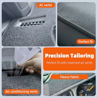Dashboard Cover Dash Mat Fit for K-ia 2018-2014 Forte Forte5,2017-2014 Forte Koup,Car Dash Board Mat Anti-Glare Carpet,Non-Slip Pad Sunshield Protector (Grey)