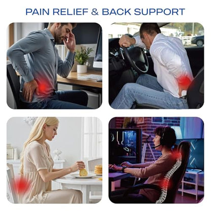 Skechers Memory Foam Lumbar Pillow,Lumbar Support Pillow for Office, Chair Lower Back Pain Relief Lumbar Pillow, Ergonomic Design Back Support Pillow for Office Chair, Car, Home, Travel,Gray