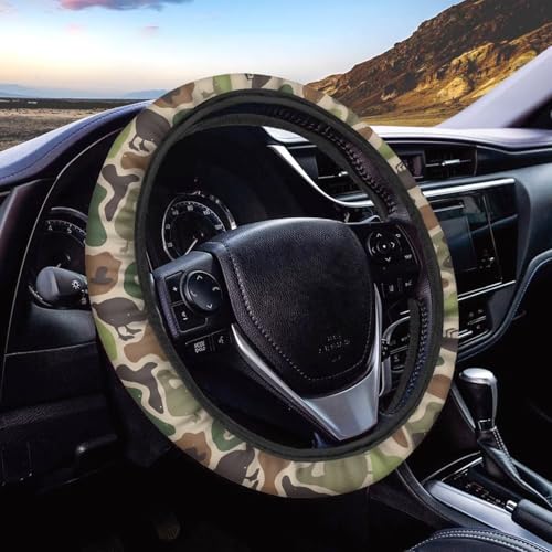 Camo Car Steering Wheel Cover for Men Duck Print Steering Wheel Covers with Elastic Edge Washable Automotive Accessories 15 Inch Gift for Holiday - color: Camo Hunting Duck