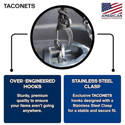 TacoNets Envelope Cargo Net for Suburban | Tahoe | Yukon/XL | Escalade/ESV - Fits 2015-Current - Upgraded 5mm Bungee - Integrated Storage Bag - Heavy Duty Hooks - Designed in USA - style: Chevy Tahoe / GMC Yukon / Cadillac Escalade 2015+