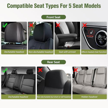Nilight Car Seat Covers Custom Fit 2007-2024 Chevy Silverado GMC Sierra 1500 2500HD 3500HD Double Extended Crew Cab Waterproof Faux Leather Cushion Full Set for Pickup Truck - color: Full Sets 5 Seat, style: Chevy Silverado/GMC Sierra 2007-2024