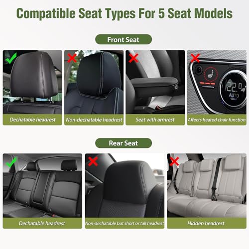 Nilight Car Seat Covers Custom Fit 2008-2024 Toyota Tundra Double CrewMax Cab Waterproof Faux Leather Cushion Full Set with Split Bench 60/40 for SR5 Limited Platinum 1794 Edition - color: Full Sets 5 Seat, style: Toyota Tundra 2008-2024