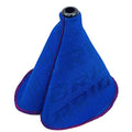 JDM Style Car Shifter Boot Racing Shift Knob Cover Collars Hyper Fabric for Universal Car with Red Stitching - color: Blue