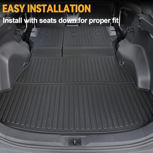 Cargo Mat for 2019-2025 Toyota RAV4(Include Hybrid), Full Coverage All Weather Trunk Mat Cargo Liner with Backrest Protectors for Toyota RAV4 Accessories