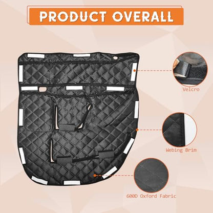 2PCS Dog Car Door Protector with Mesh Pocket Compatible with Ford F-150 2015-2023 Vehicle Door Covers from Dog Scratching, Repels Water & Dirt Side Machine Washable Side Pet Shield Panel Black