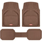 Motor Trend 943-BW FlexTough Defender Car Floor Mats -Next Generation Deep Dish Heavy Duty Contour Liners for Car SUV Truck & Van-All Weather Protection, Trim to Fit Most Vehicles (Brown) - color: Brown, style: FlexTough NextGen