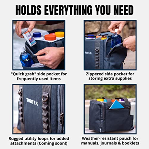 Hot Tub Chemical Bag (Black) | Hot Tub Storage For All Your Hot Tub Chemicals & Hot Tub Accessories | Holds All Major Chemical Brands and Essential Spa Accessories for Hot Tub