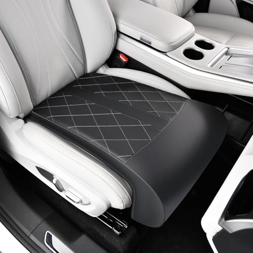 Coverado Car Seat Extender Leg Support, Leather Leg Extender Cushuin for Car Seats, Waterproof Car Seat Cushions Universal Fit for Most Vehicles (Black)