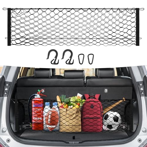 Canvcle Trunk Cargo Net for 2013-2018 Toyota RAV4 Accessories Envelope Style Mesh Trunk Net Organizer and Storage Stretchable Adjustable Elastic Nylon Rear Cargo Netting with Hooks - style: for Toyota RAV4