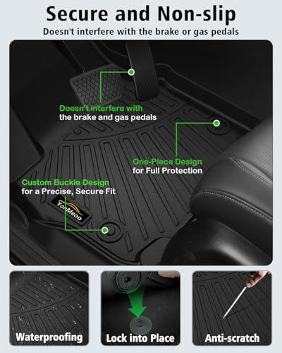 Floor Mats & Cargo Liner for Chrysler Pacifica 2017-2025 2026 Gas 7-Seater Touring (Non Hybrid&Non Pinnacle) All Weather TPE Rubber Trunk Mat Automotive Floor Liners for Pacifica Fuel 2025 Accessories - size: For Chrysler Pacifica Gas 2017-2026