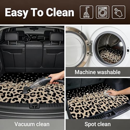 Car Trunk Mat - Universal Size 29" x 39", Leopard Print Pattern Cargo Liner, Car Accessory for SUVs/Sedan/Wagons, Durable Protective Mat, Trunk Liner for Families/Travel Enthusiasts - style: Leopard Print-9