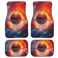 Basketball Print Car Floor Mats Set of 4 Abstract Fire Sports Ball Universal Vehicle Floor Carpet Decorative Auto Front Rear Foot Rugs for Trucks SUV Sedan