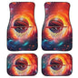 Basketball Print Car Floor Mats Set of 4 Abstract Fire Sports Ball Universal Vehicle Floor Carpet Decorative Auto Front Rear Foot Rugs for Trucks SUV Sedan