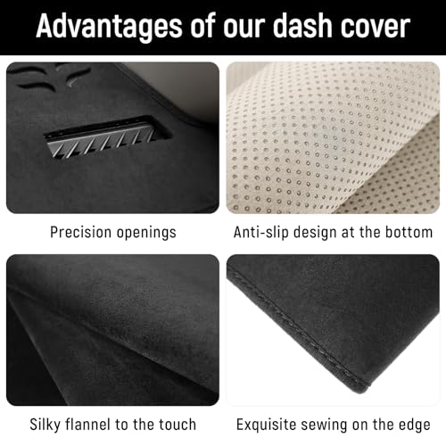Dash Cover for Honda Pilot 2016-2022 & Ridgeline 2017-2025 & Passport 2019-2025 Accessories Flannel Dashboard Cover Dash Mat Center Console Cover Sunshield Protector Pad - size: for Honda 2016-2022 Pilot