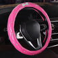 Leather Bling Steering Wheel Cover for Women Car Steering Wheel Protector Anti-Slip Universal Fit 14 1/2-15 inch-Hot Pink with Bow - color: Hot PInk with Bow
