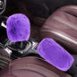 Hovom 2PCS Fluffy Car Gear Shift Knob Cover & Handbrake Cover, Soft Plush Hand Brake Handle & Gear Shift Cover for Women Girls, Universal Comfortable Warm Furry Car Accessories (Purple) - color: Purple