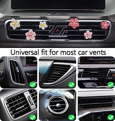 Cute Car Air Fresheners Vent Clips 6 PCS, Flower Air Vent Clips Pink Car Accessories Interior Aesthetic Women Automobile Air Conditioning Vents Decorations