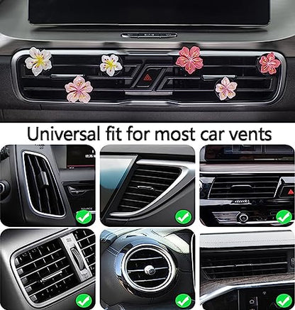 Cute Car Air Fresheners Vent Clips 6 PCS, Flower Air Vent Clips Pink Car Accessories Interior Aesthetic Women Automobile Air Conditioning Vents Decorations