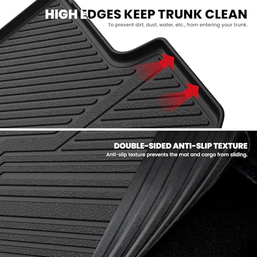 LASFIT Cargo Mat for Hyundai Santa Fe Sport 2018 2017 2016 2015 2014 2013, All Weather TPE Custom Fit Car Trunk Mats Cargo Liners Accessories for Santa Fe Sport 2013-2018, Black - size: 2)For Hyundai Santa Fe Sport | 2013-2018 | Cargo