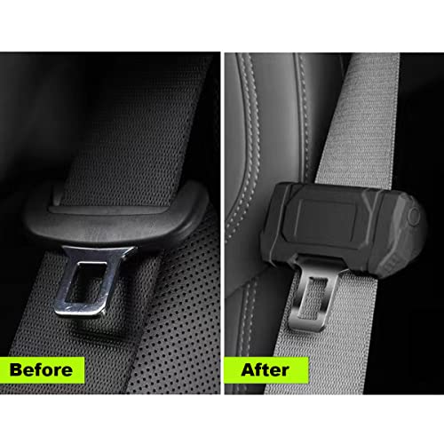 Car Universal Seat Belt Clips Cover,Seat Belt Buckle Protector for Car, Anti-Scratch Silicon Seat Belt Buckle Protector (Black, Large Size)
