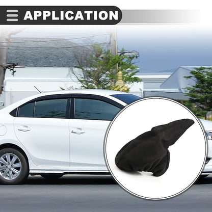 Motoforti Universal Car Handbrake Parking Cover, Faux Leather, Black, 1 Pcs