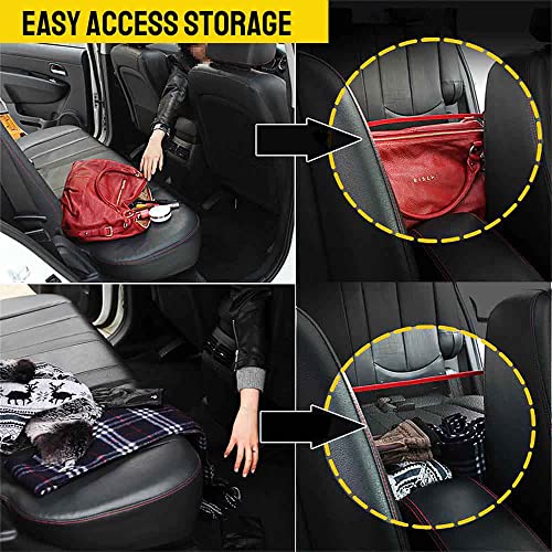 QBUC Car Net Pocket Handbag Holder, Mesh Cargo Car Storage Universal Storage Bag for Handbag Bag (Red) - color: Red-Net