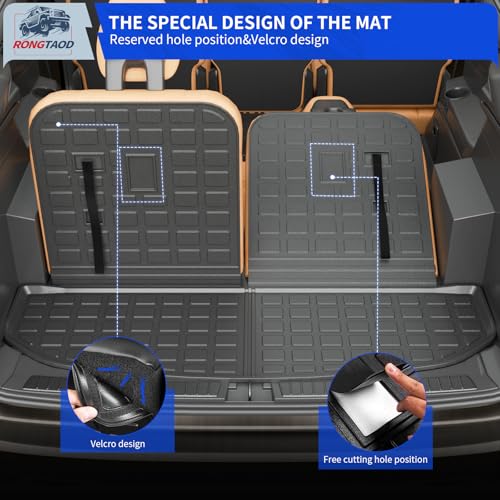 Rongtaod Trunk Mat Compatible with 2021-2025 2026 Kia Sorento 6&7 Seats Cargo Mat Cargo Liner Trunk Liner Back Seat Cover Kick Mat 2024 Sorento Accessories (Trunk Mat+2nd&3rd Row Backrest Mats) - color: 2nd&3rd Row Backrest Mat+Trunk Mat