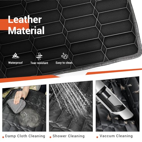 Reliadura Front Seat Covers for Dogs, Waterproof Leather Dog Car Seat Cover, Full Coverage Nonslip Scratchproof Pet Car Seat Protector, Fits Cars, Small Trucks, SUVs Bucket Seat Cover