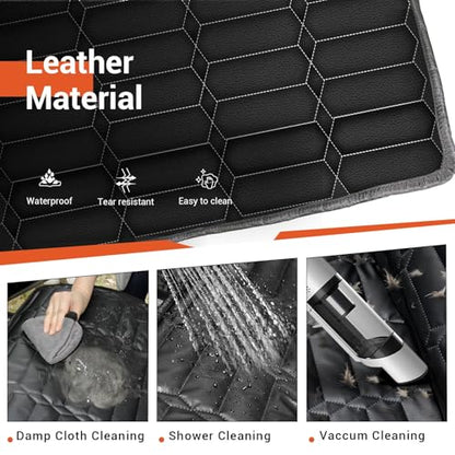 Reliadura Front Seat Covers for Dogs, Waterproof Leather Dog Car Seat Cover, Full Coverage Nonslip Scratchproof Pet Car Seat Protector, Fits Cars, Small Trucks, SUVs Bucket Seat Cover
