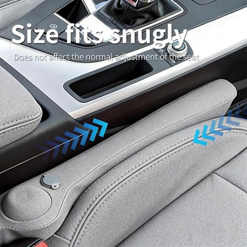 Inflatable Car Seat Gap Filler Strip - 2Pcs Suede Foldable Seat Gap Plug Blocker,Stop Dropping Items,Soft Interior Accessories for All Cars (Gray) - color: Gray