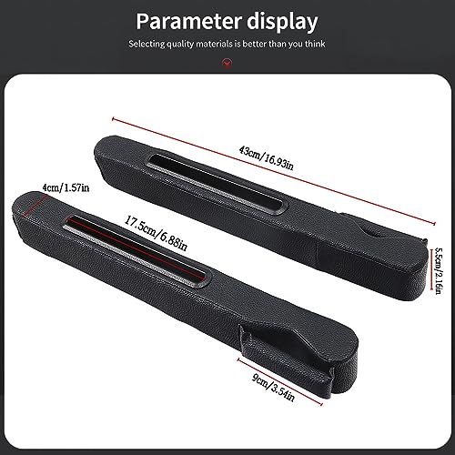 2 Pack Car Seat Gap Filler with Storage Box,Car Console Gap Filler,Fill the Gap Between Seat and Console,Prevent Things from Dropping,Convenient to Storage Keys and Phone(Black2) - color: Black2