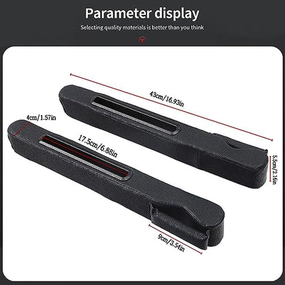 2 Pack Car Seat Gap Filler with Storage Box,Car Console Gap Filler,Fill the Gap Between Seat and Console,Prevent Things from Dropping,Convenient to Storage Keys and Phone(Black2) - color: Black2