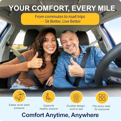 kingphenix Car Seat Cushion – Memory Foam Pad for Driving Comfort – Boosts Height and Relieves Coccyx & Lower Back Pain – Car, Truck, Office Chair (Leather & 4D Mesh Black) - color: Leather & 4d Mesh Black