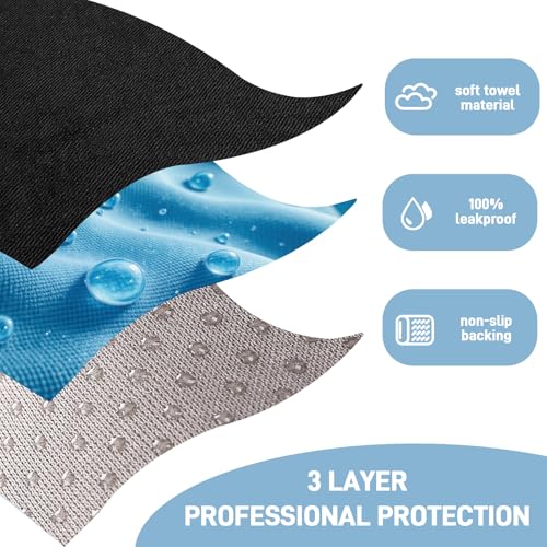 Waterproof Car Seat Cover Towel, Universal Fit Seat Protector for Cars and Small SUVs Anti-Slip Front Seat Protectors for Gym, Pets & Travel, Black, Machine Washable