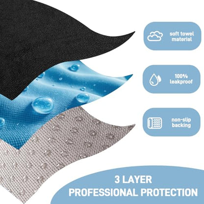 Waterproof Car Seat Cover Towel Front Seats 2 Pack, Universal Fit Waterproof Sweating Seat Protector for Cars and SUVs, Anti-Slip Front Seat Cover for Gym, Outdoor, Pets & Travel, Black